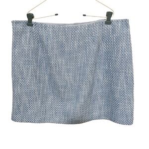 New LOFT 18 Light Blue White Tweed Mini Skirt Women Lined